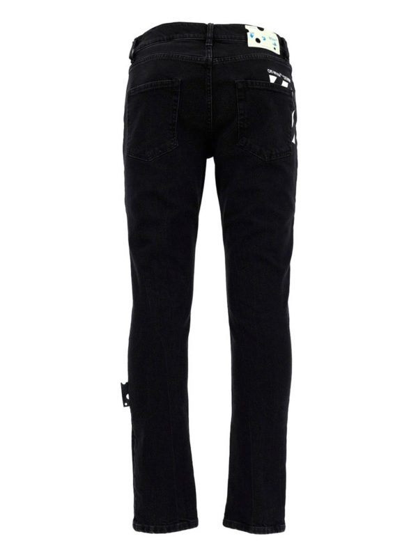 OFF-WHITE: Jeans à jambe droite online - Jean Droit - Noir