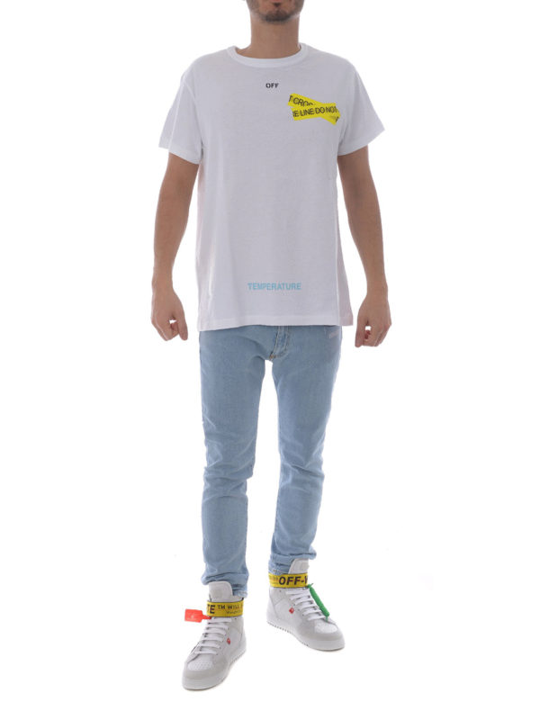 OFF-WHITE: t-shirts online - Firetape white T-shirt