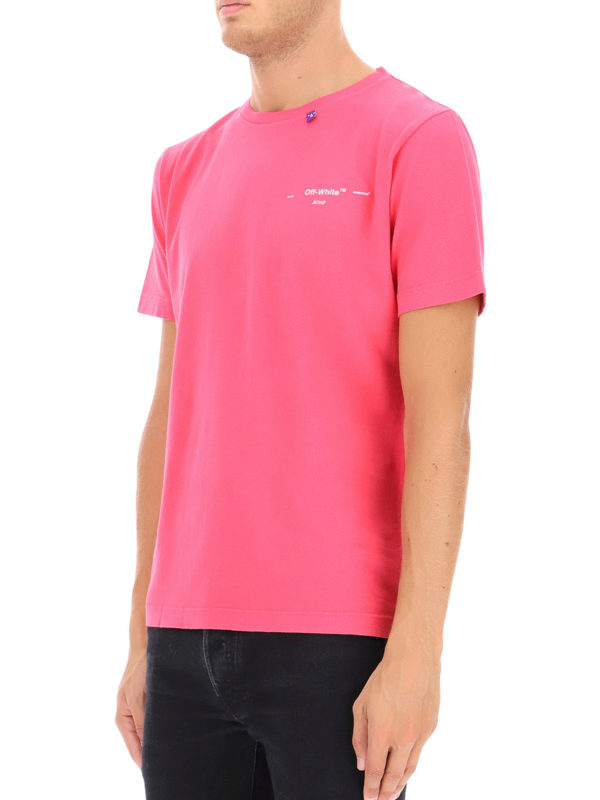 OFF-WHITE: t-shirts online - Logo print pink T-shirt