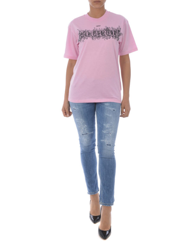 OFF-WHITE: T-shirts online - T-Shirt - Pink