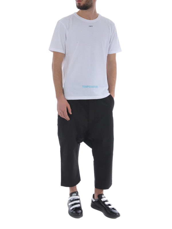 OFF-WHITE: t-shirts online - Temperature white slim T-shirt