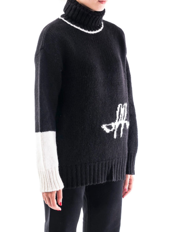 OFF-WHITE: Col roulé & Col polo online - Pull Col Roulé - Noir