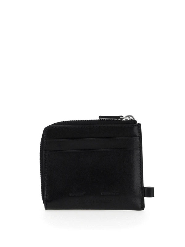 Off-White Black leather small wallet Black OMNC013E20LEA0021001