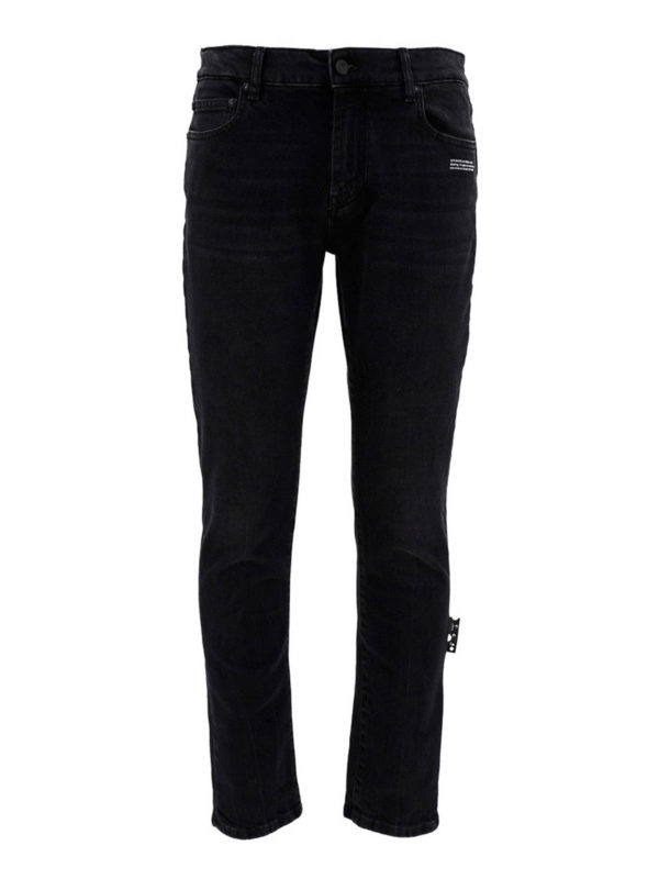 OFF-WHITE: Jeans à jambe droite - Jean Droit - Noir