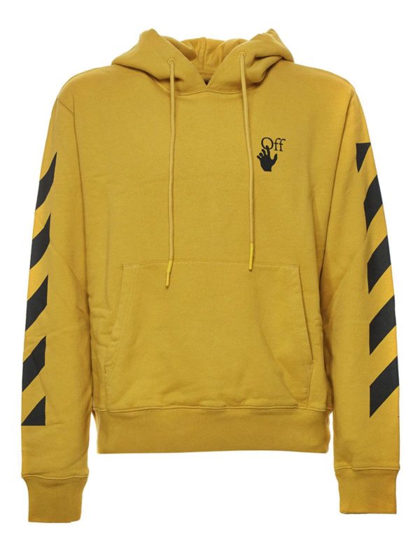 OFF-WHITE: Sweatshirts & Sweaters - Branded hoodie in yellow