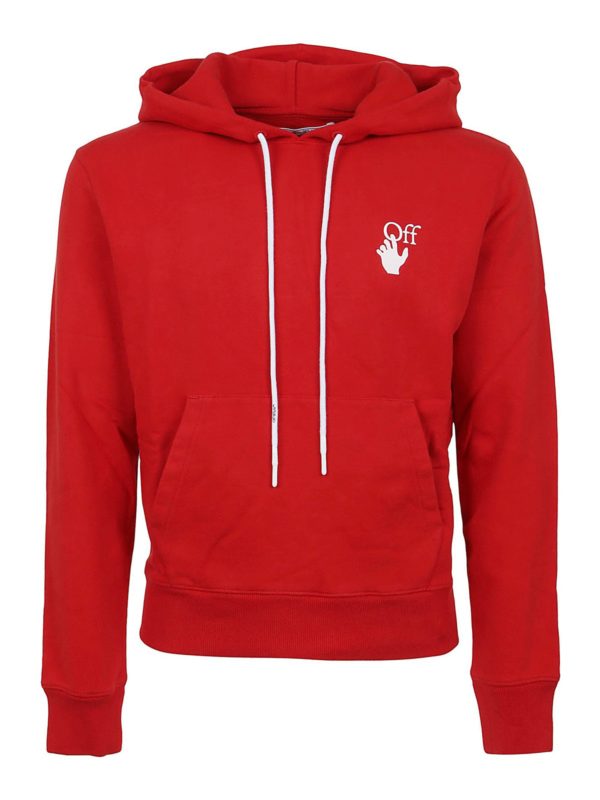 OFF-WHITE: Sweatshirts & Sweaters - Cotton Pascal Arrow hoodie