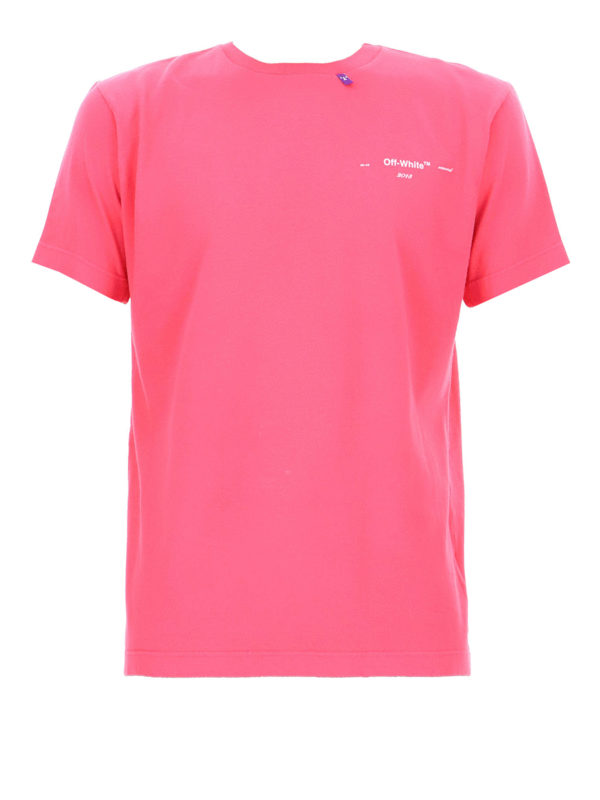 OFF-WHITE: t-shirts - Logo print pink T-shirt