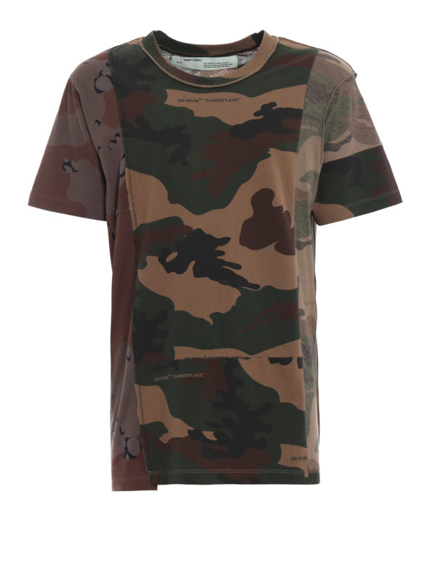 OFF-WHITE: Tシャツ - Tシャツ - Reconstructed Camo