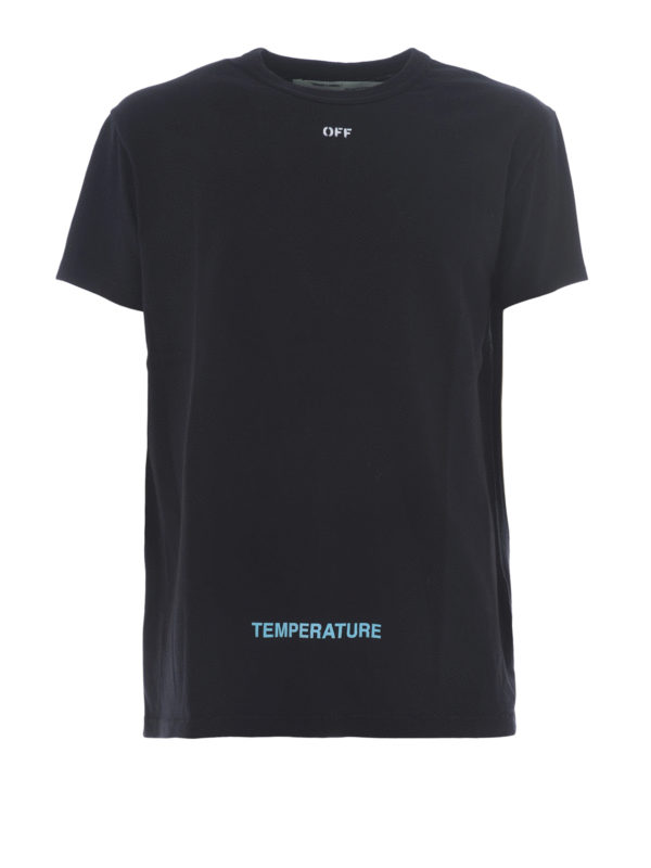 OFF-WHITE: t-shirts - Temperature black T-shirt