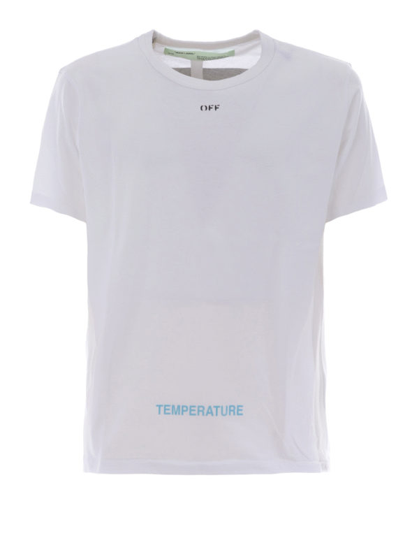 OFF-WHITE: t-shirts - Temperature white slim T-shirt