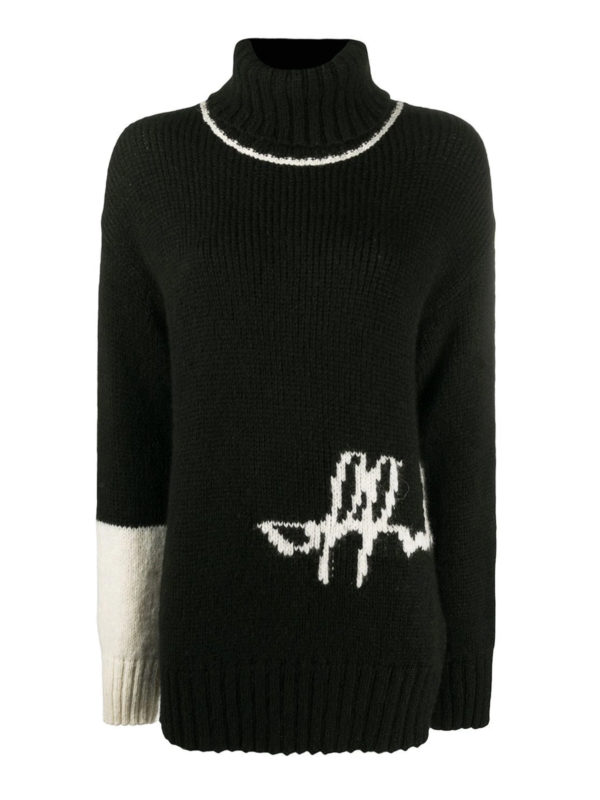 OFF-WHITE: Col roulé & Col polo - Pull Col Roulé - Noir