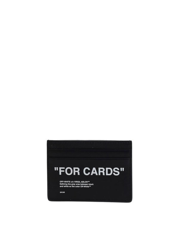 OFF-WHITE: wallets & purses - Quote leather card holder