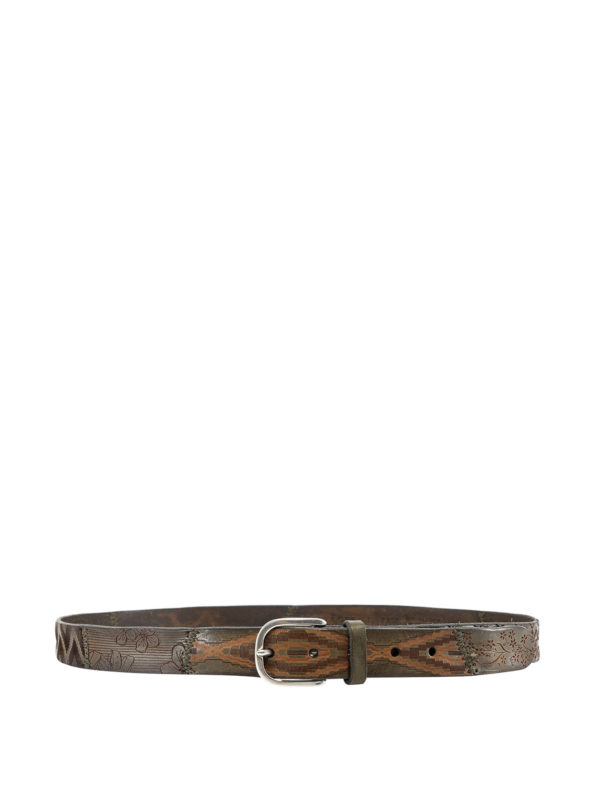 ORCIANI: belts - Patch Stain leather belt