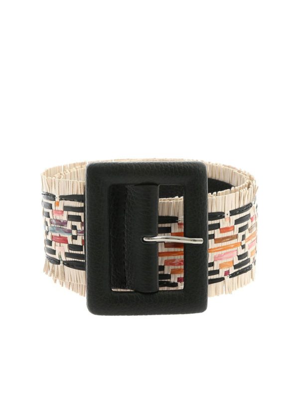 ORCIANI: belts - Tahiti belt in black and ivory color