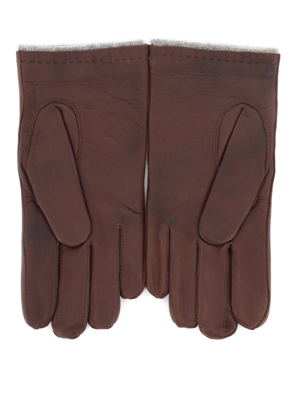 ORCIANI: gloves online - Nappa Wrinkled brown gloves