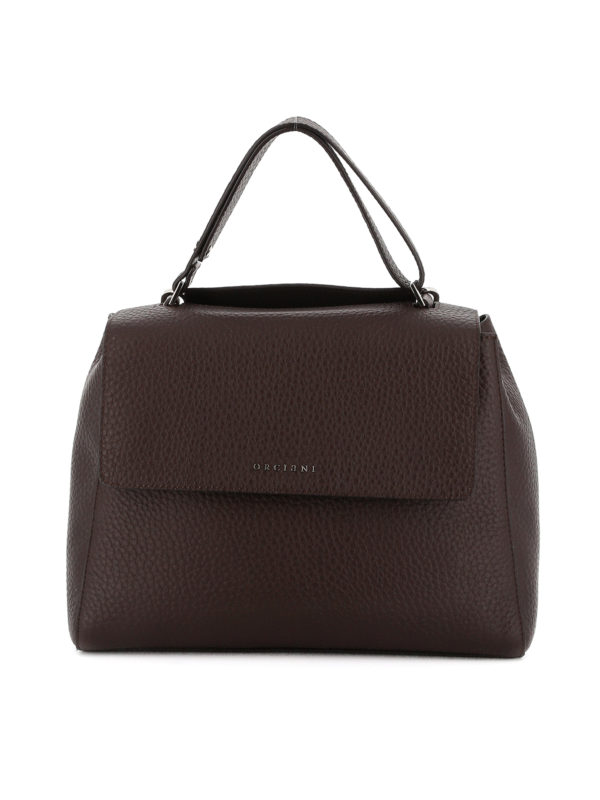 ORCIANI: shoulder bags - Sveva pebbled leather medium bag