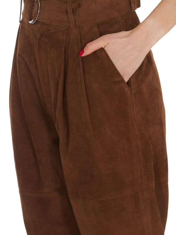 P.A.R.O.S.H. buy online レザーパンツ - ブラウン