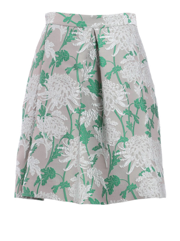 P.A.R.O.S.H.: Knee length skirts & Midi - Stiff fabric flared skirt