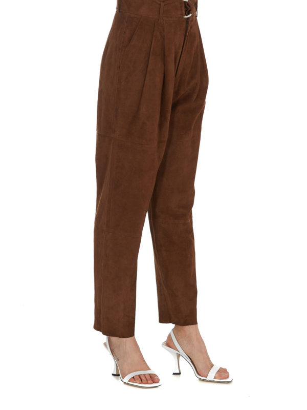 P.A.R.O.S.H.: レザートラウザー online - レザーパンツ - ブラウン