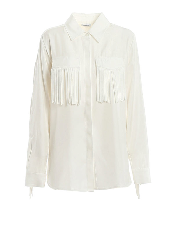 P.A.R.O.S.H.: shirts - Fringed cady shirt