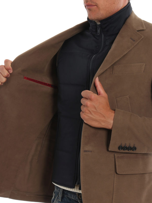 padded jackets shop online Double fustian jacket with removable vest