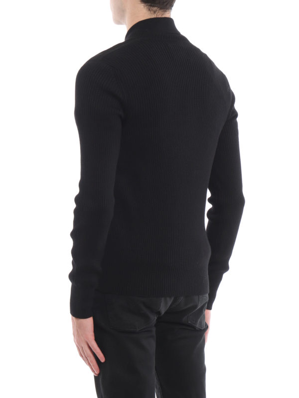 Padded nylon front wool sweater shop online: PRADA