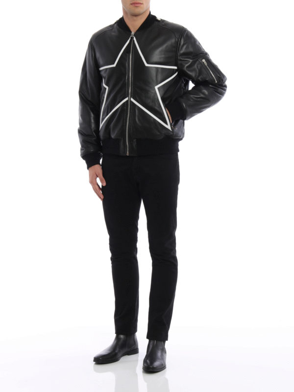 Padded soft leather jacket shop online: GIVENCHY