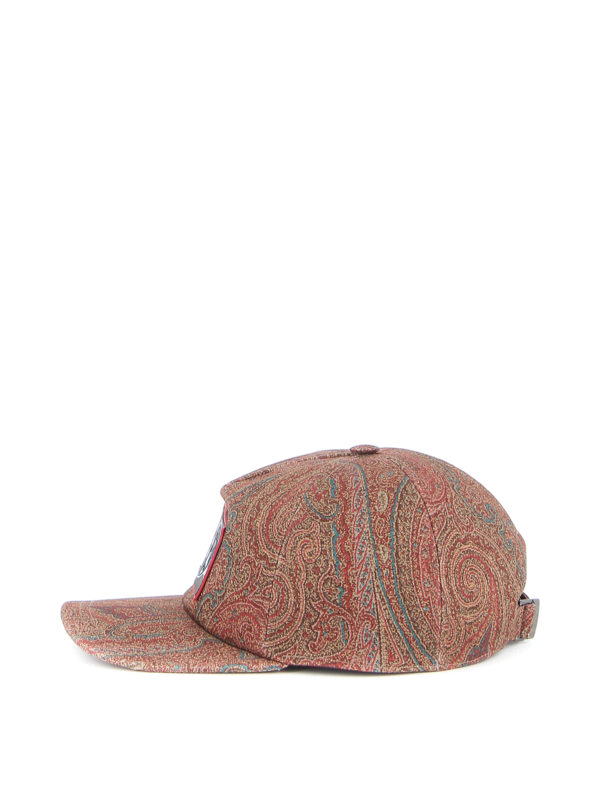 Paisley baseball cap with rubber logo patch shop online: ETRO