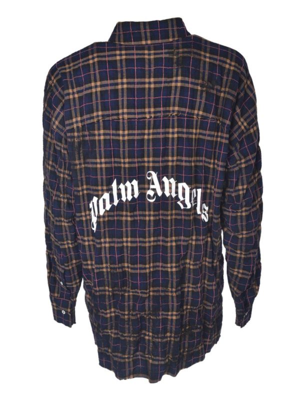 Palm Angels: shirts online - Checked shirt in blue