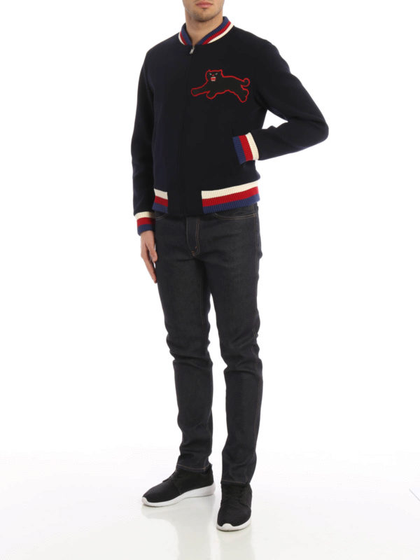 Panther patch detail bomber shop online: GUCCI