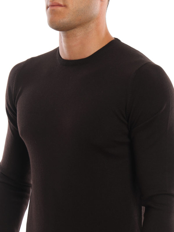 Paolo Fiorillo buy online Dark brown combed wool sweater