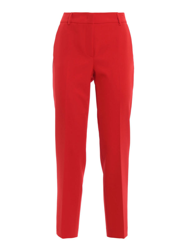 Paolo Fiorillo: casual trousers - Capri red crepe trousers with vents