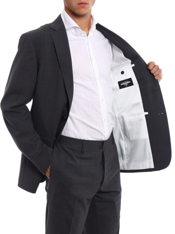 Paris grey tailored suit shop online: DSQUARED2