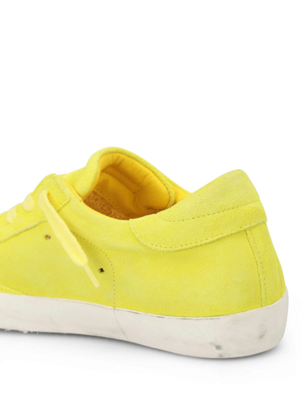 Paris neon yellow suede sneakers shop online: PHILIPPE MODEL