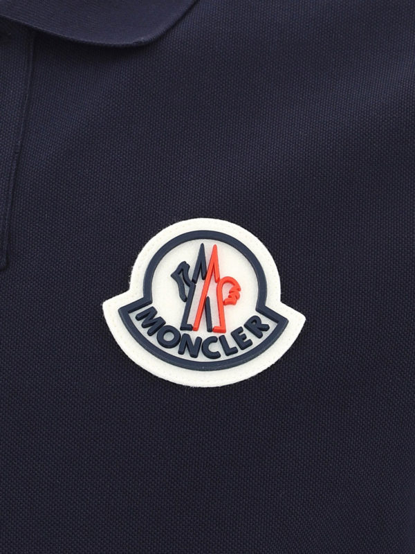 Patch logo piqué polo shop online: MONCLER