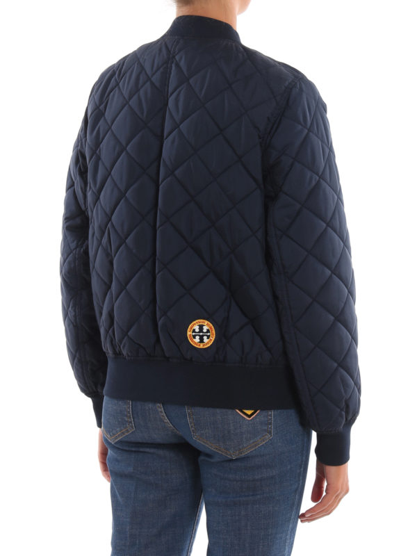 Patch quilted bomber jacket shop online: TORY BURCH