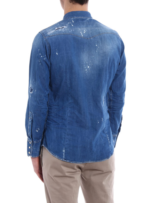 Hemd - Jeansblau shop online: DSQUARED2
