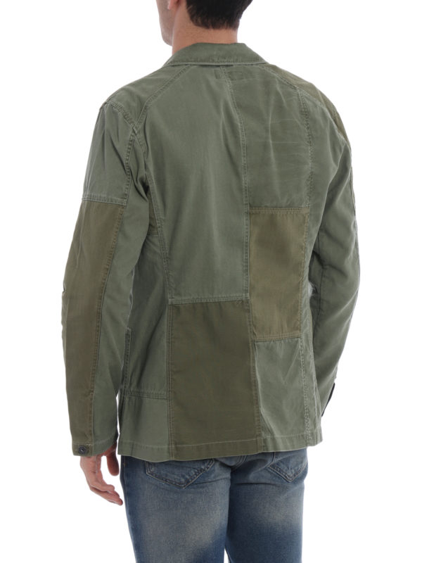 Patchwork cotton casual jacket shop online: POLO RALPH LAUREN