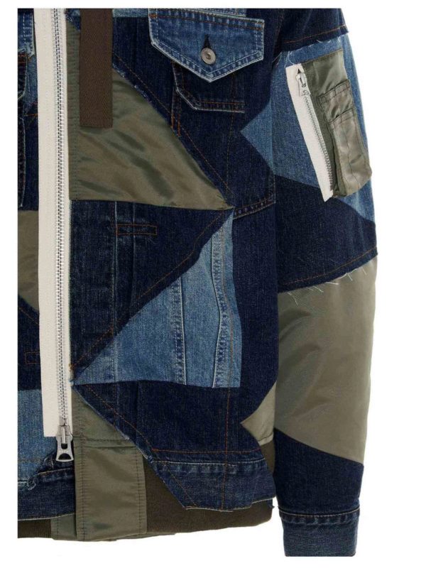 Patchwork denim jacket shop online: Sacai