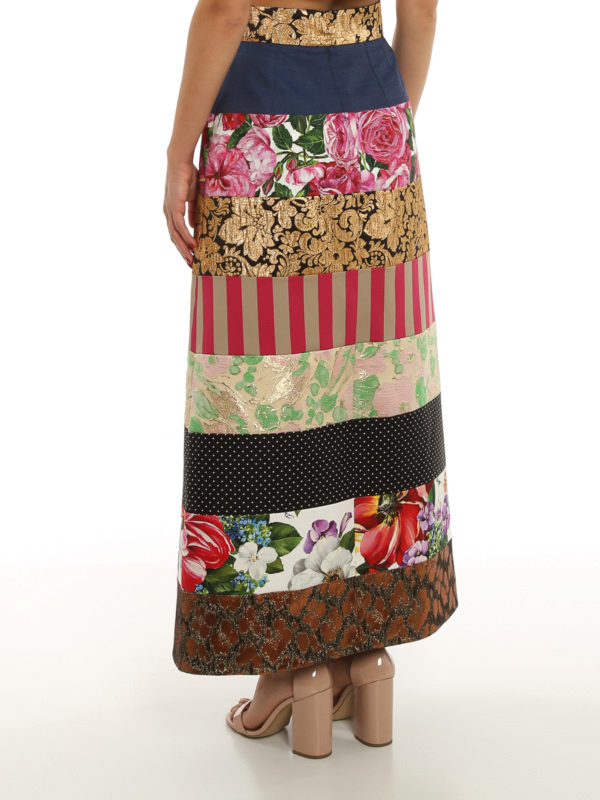 Patchwork patterned skirt shop online: DOLCE & GABBANA