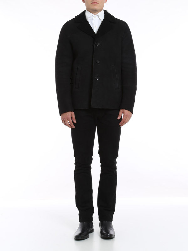 Patrice Tabon: leather jacket online - Shearling jacket