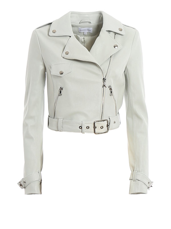 PATRIZIA PEPE: leather jacket - Suede cropped jacket