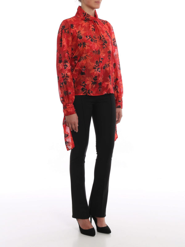 PATRIZIA PEPE: blouses online - Floral patterned georgette blouse