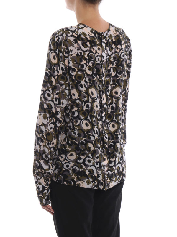 Patterned silk blouse with rear zip shop online: Marni