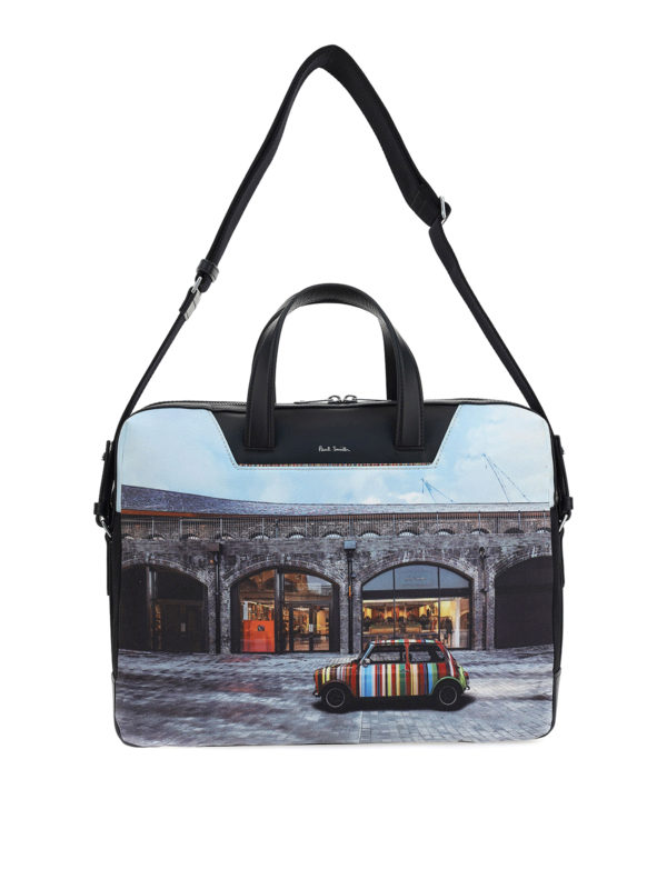 PAUL SMITH: laptop bags & briefcases - Car print laptop bag