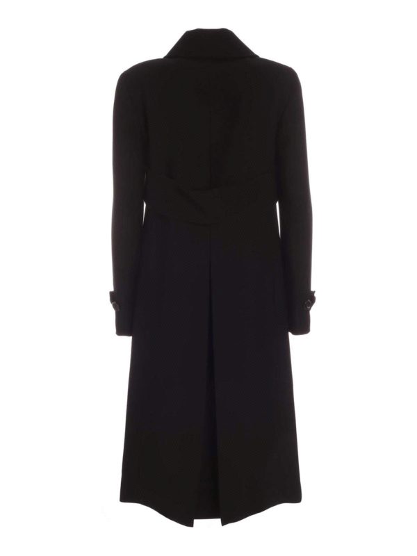 PAUL SMITH: long coats online - Double-breasted coat in black