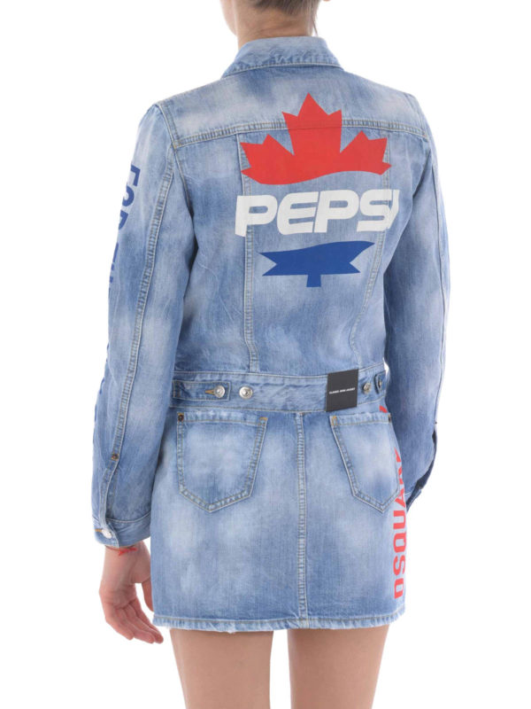 Pepsi cotton denim jacket shop online: DSQUARED2