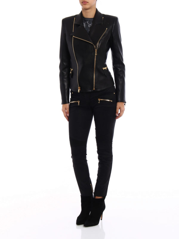 Lederjacke - Schwarz shop online: Balmain