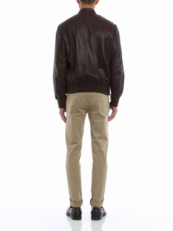 レザーコート メンズ - ブラウン shop online: BRUNELLO CUCINELLI