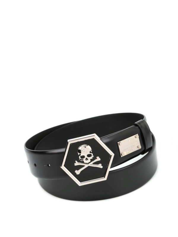 PHILIPP PLEIN: belts - Ayer leather belt